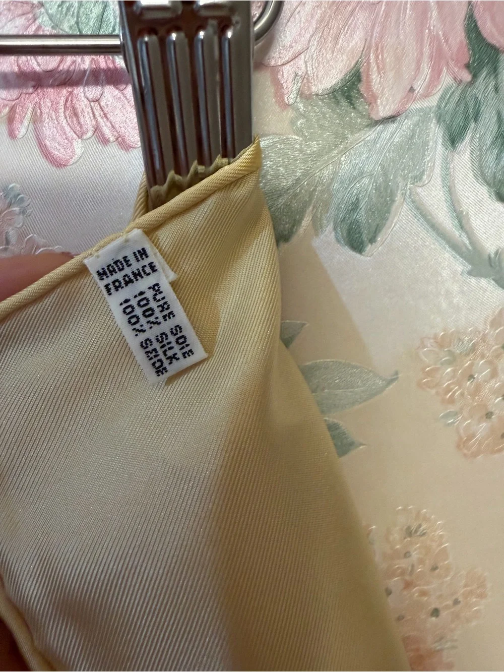 Celine Yellow and Lavender Chain Motif Silk Scarf
